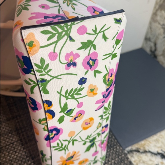 NWOT Kate Spade Rae Printed Medium Satchel Floral White Crossbody - Picture 11 of 13
